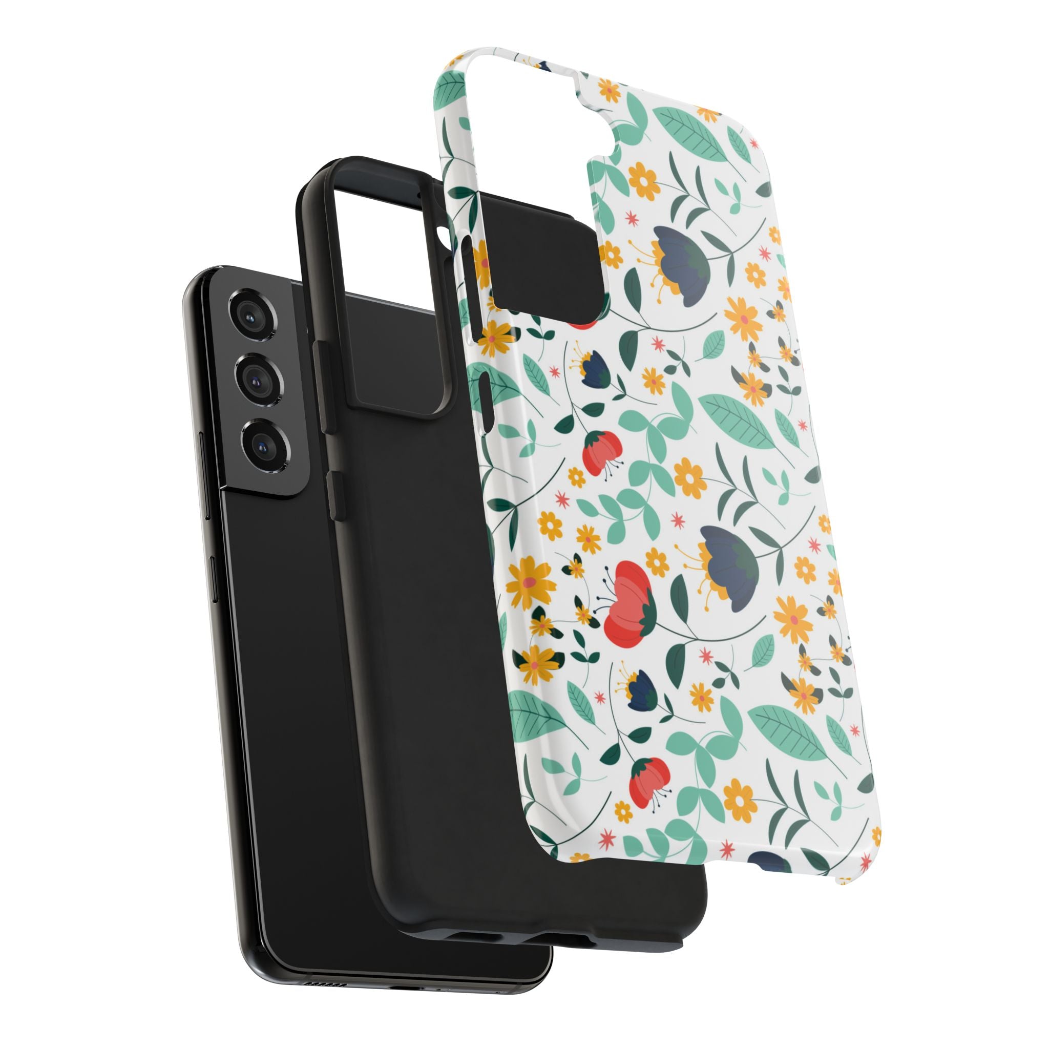 Floral Pattern Tough Phone Case — Colorful Spring Flowers Phone Cover
