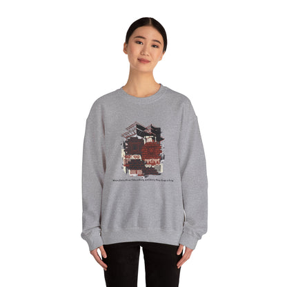 Crewneck Sweatshirt — Vintage Camper Roadtrip Illustration ("Where's Every Place I’ve Been, and Every Place I’m Going")