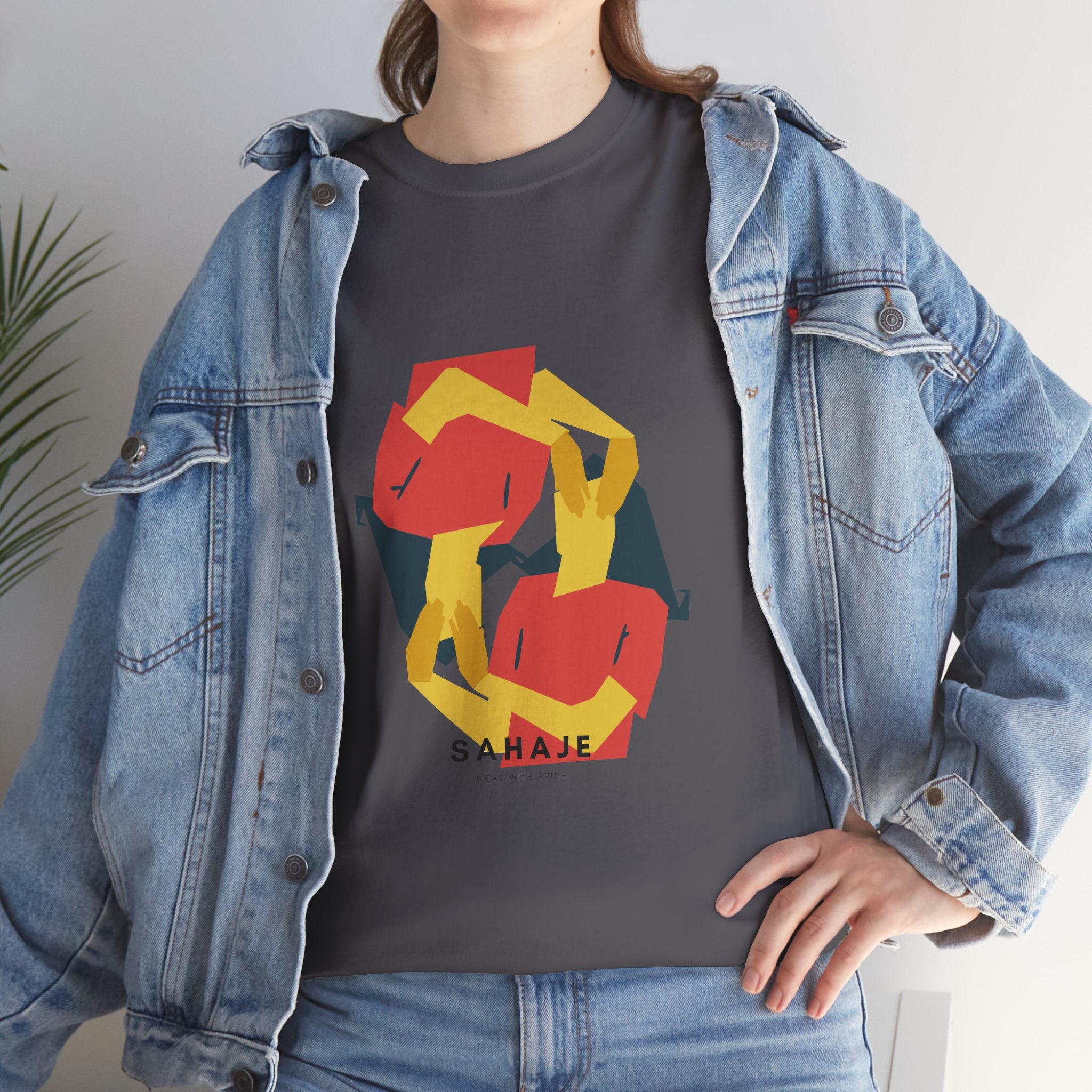 Geometric Fox Tee — Stylized Red & Yellow Fox Illustration T-Shirt