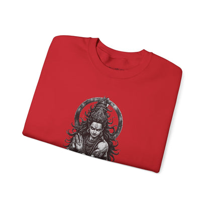 Shiva Meditation Crewneck Sweatshirt — Detailed Shiva Portrait Spiritual Yoga Pullover