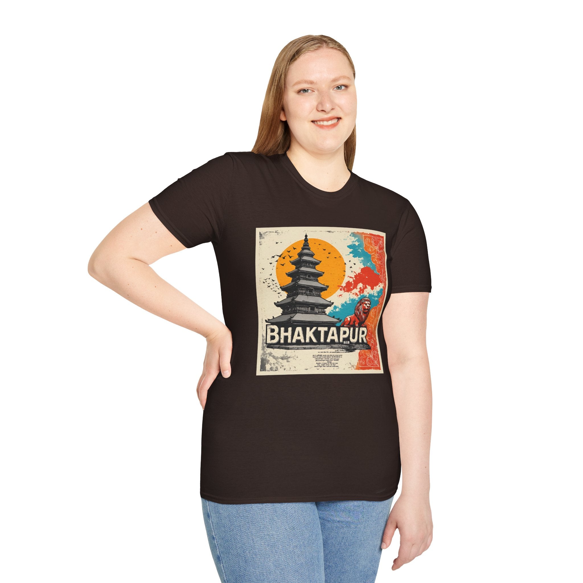 Bhaktapur Vintage Travel T-Shirt – Nepal Pagoda Graphic Tee