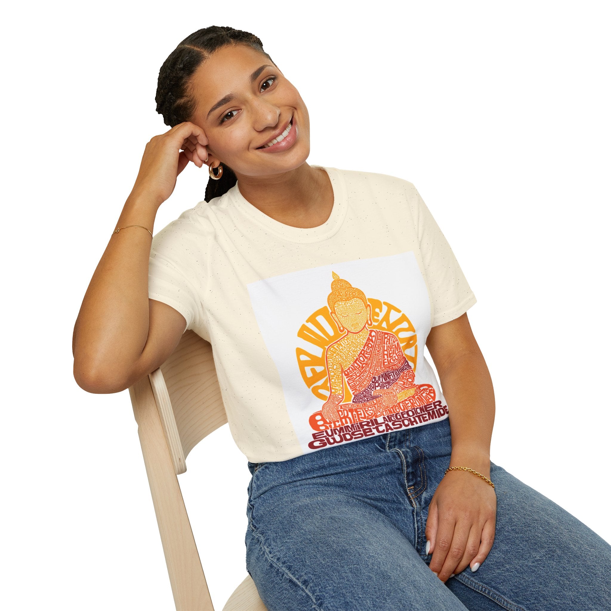 Buddha Graphic Tee — Retro Sun Meditation Shirt