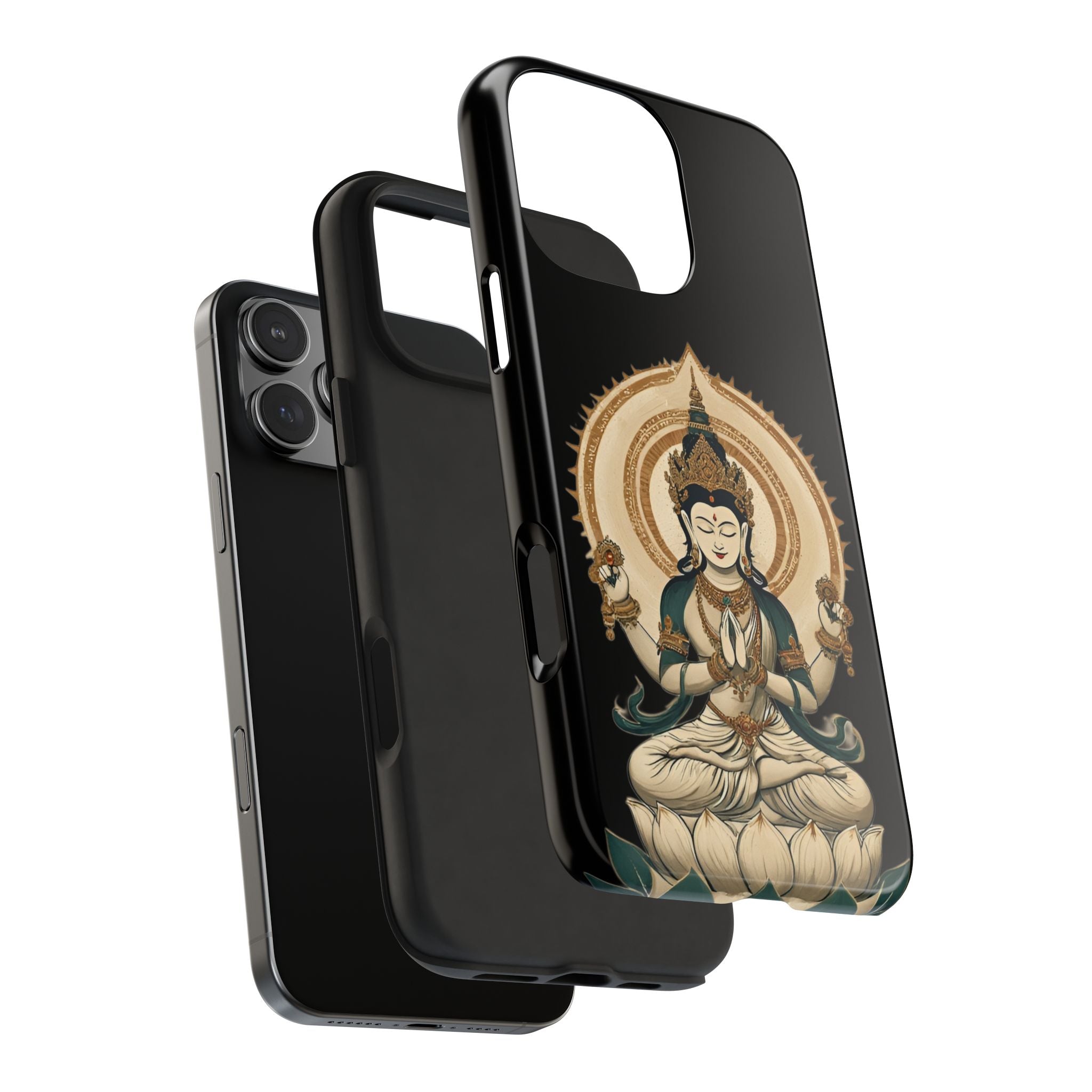 Bodhisattva Lotus Tough Phone Case — Protective Buddhist Meditation Phone Cover