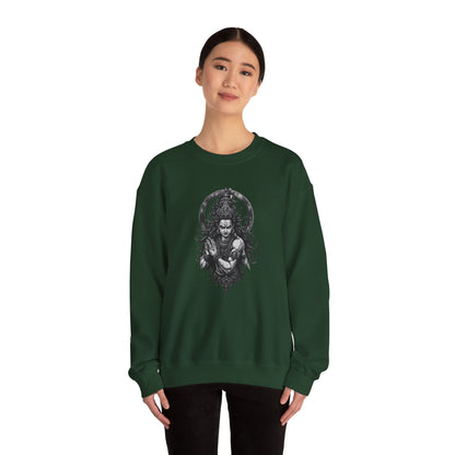 Shiva Meditation Crewneck Sweatshirt — Detailed Shiva Portrait Spiritual Yoga Pullover