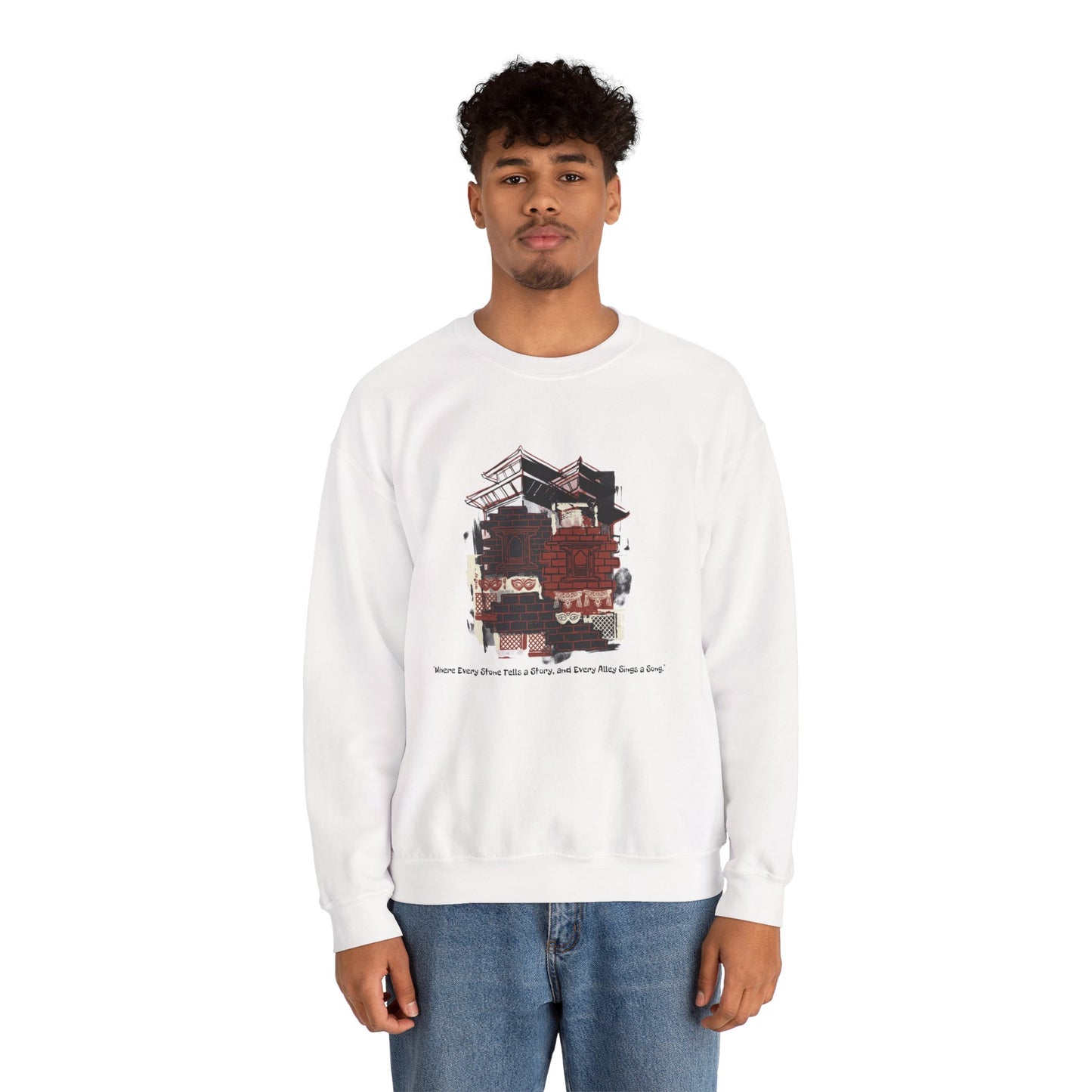 Crewneck Sweatshirt — Vintage Camper Roadtrip Illustration ("Where's Every Place I’ve Been, and Every Place I’m Going")