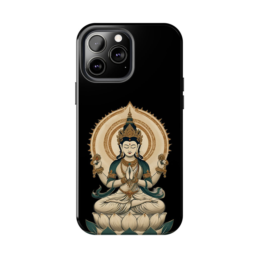 Bodhisattva Lotus Tough Phone Case — Protective Buddhist Meditation Phone Cover