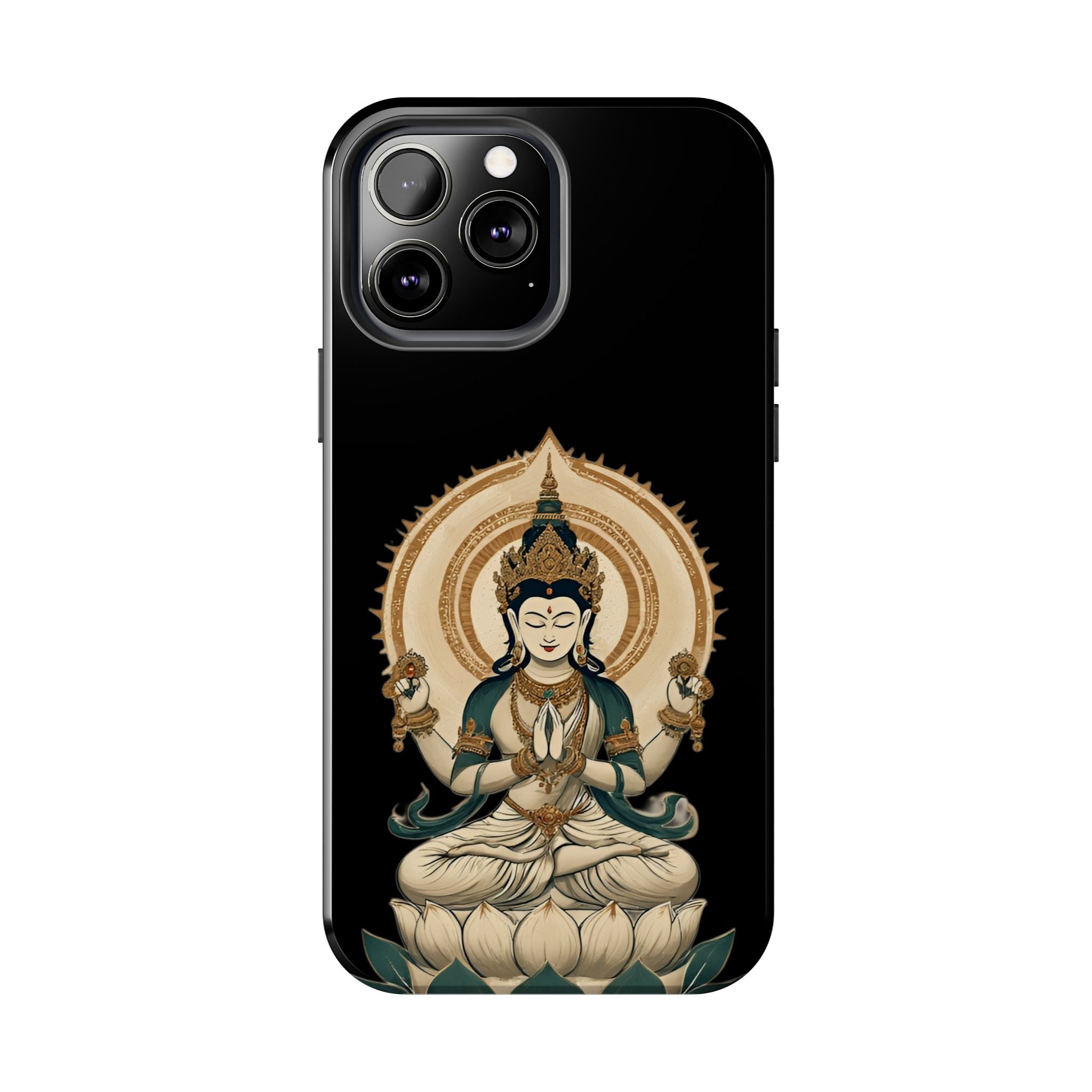 Bodhisattva Lotus Tough Phone Case — Protective Buddhist Meditation Phone Cover