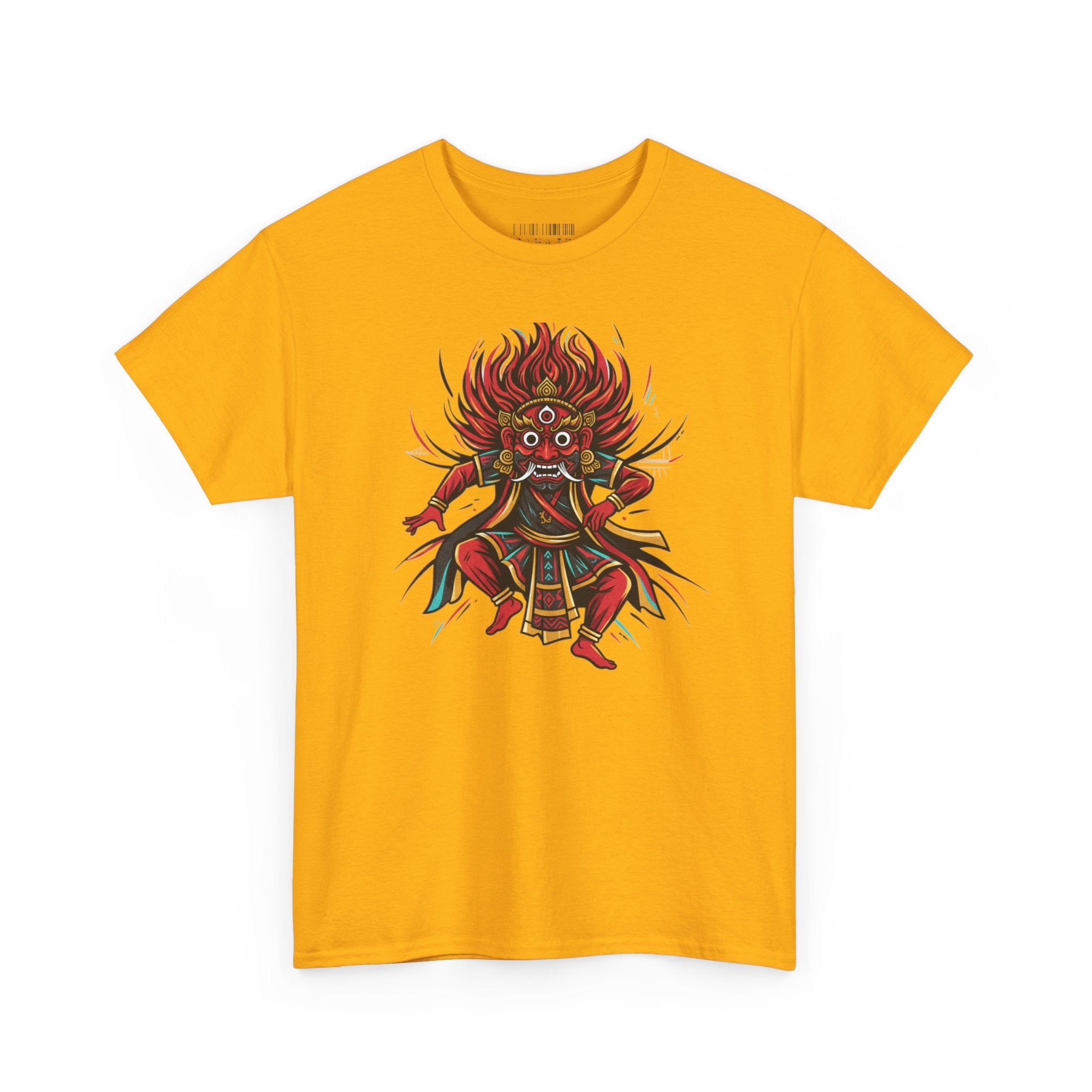 T-Shirt — Fierce Red Oni Demon Graphic Tee (Mythic Japanese Mask Design)