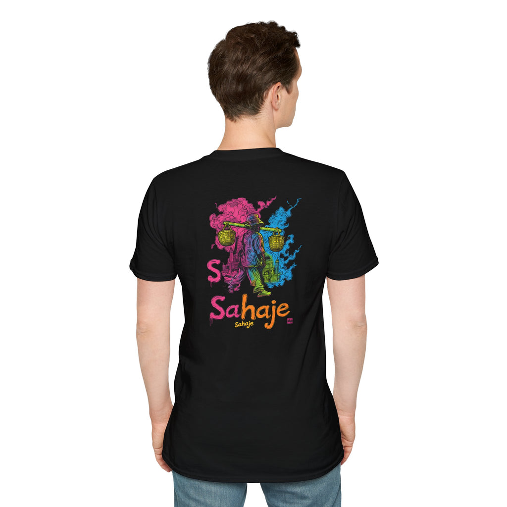 T-Shirt — Colorful Sahaje Skull Back Print