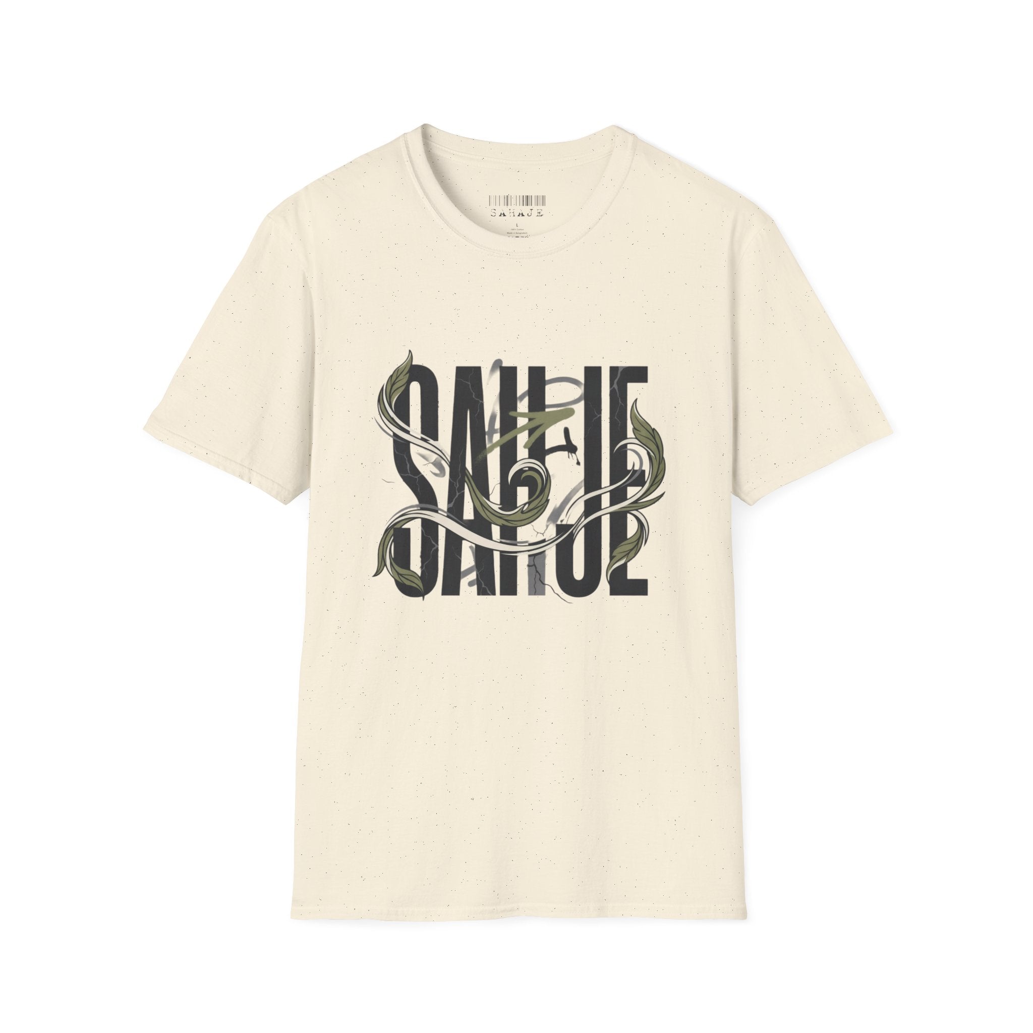 Saurus Graphic T-Shirt — Retro Block Lettering with Snake Illustration