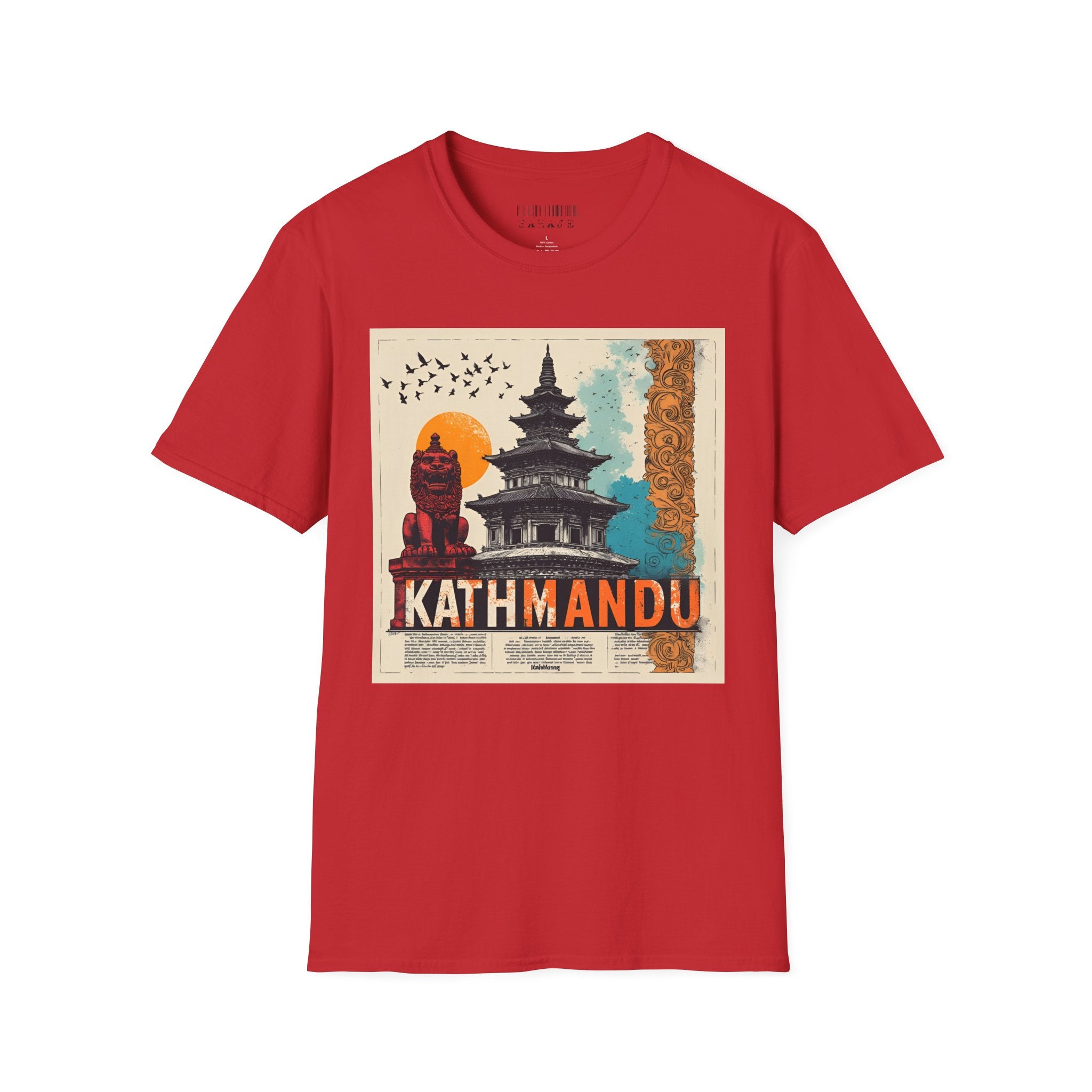 Kathmandu Vintage Travel T-Shirt – Retro Nepal Skyline Graphic Tee, Cultural Tourism Design