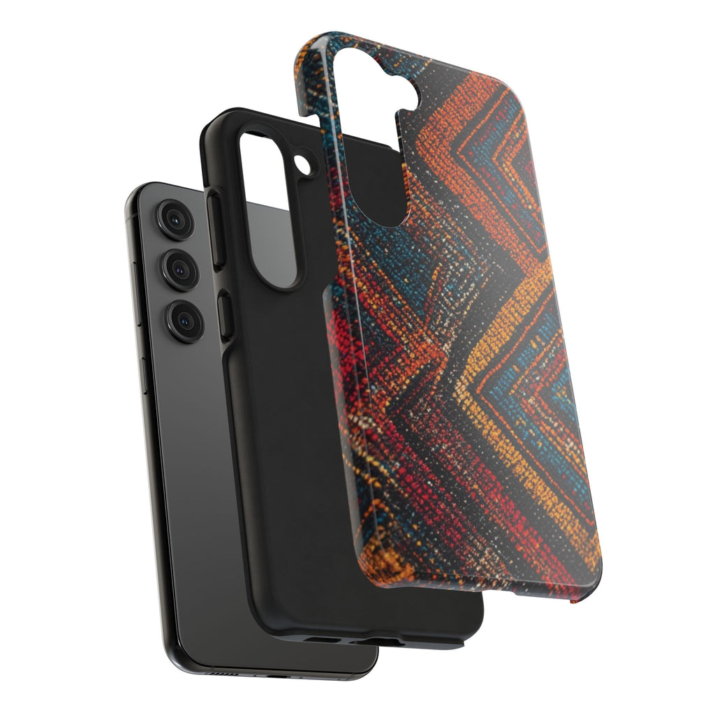 Tough Phone Case — Boho Geometric Rug Pattern, Protective iPhone Cover