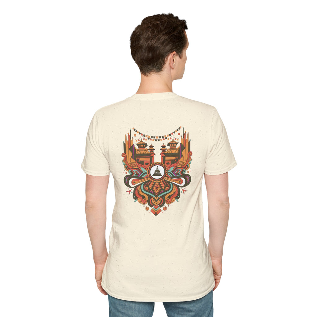 Festival Temple Graphic T-Shirt — Autumn Tribal Shrine Design