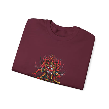 Crewneck Sweatshirt — Red Demon Guardian Graphic