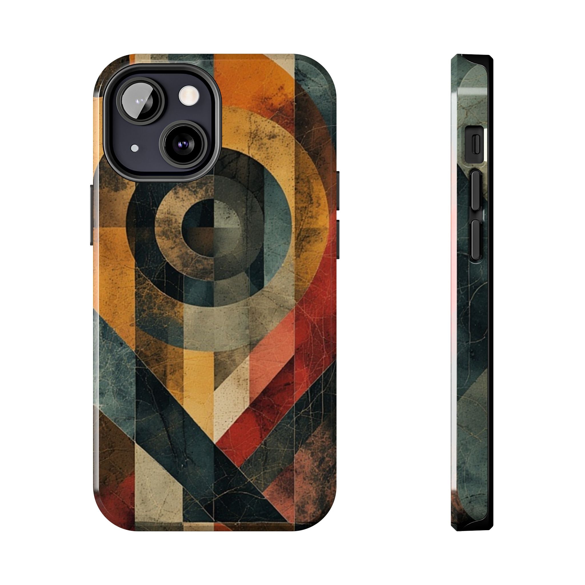 Retro Geometric Tough Phone Case — Vintage Target Circle Design