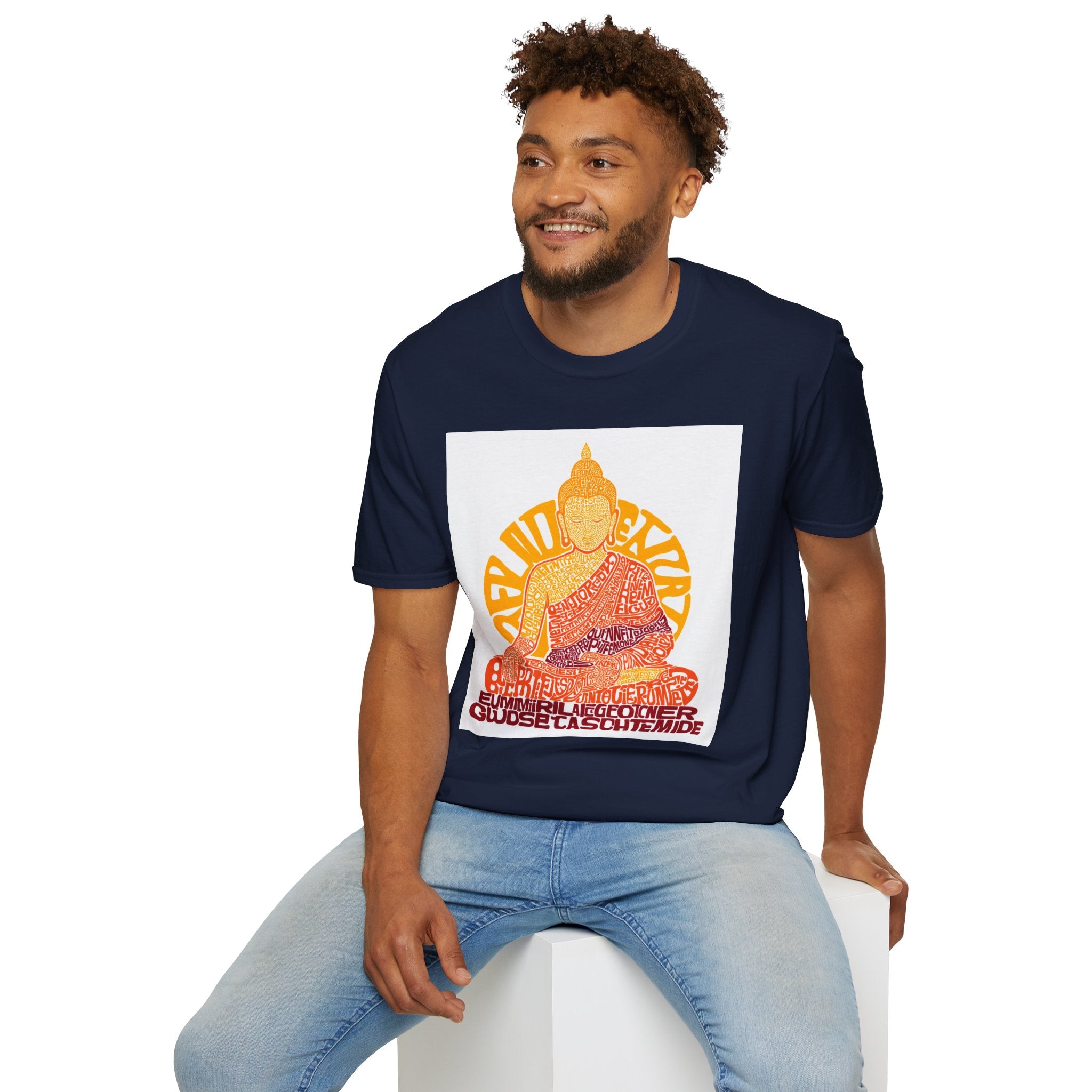 Buddha Graphic Tee — Retro Sun Meditation Shirt