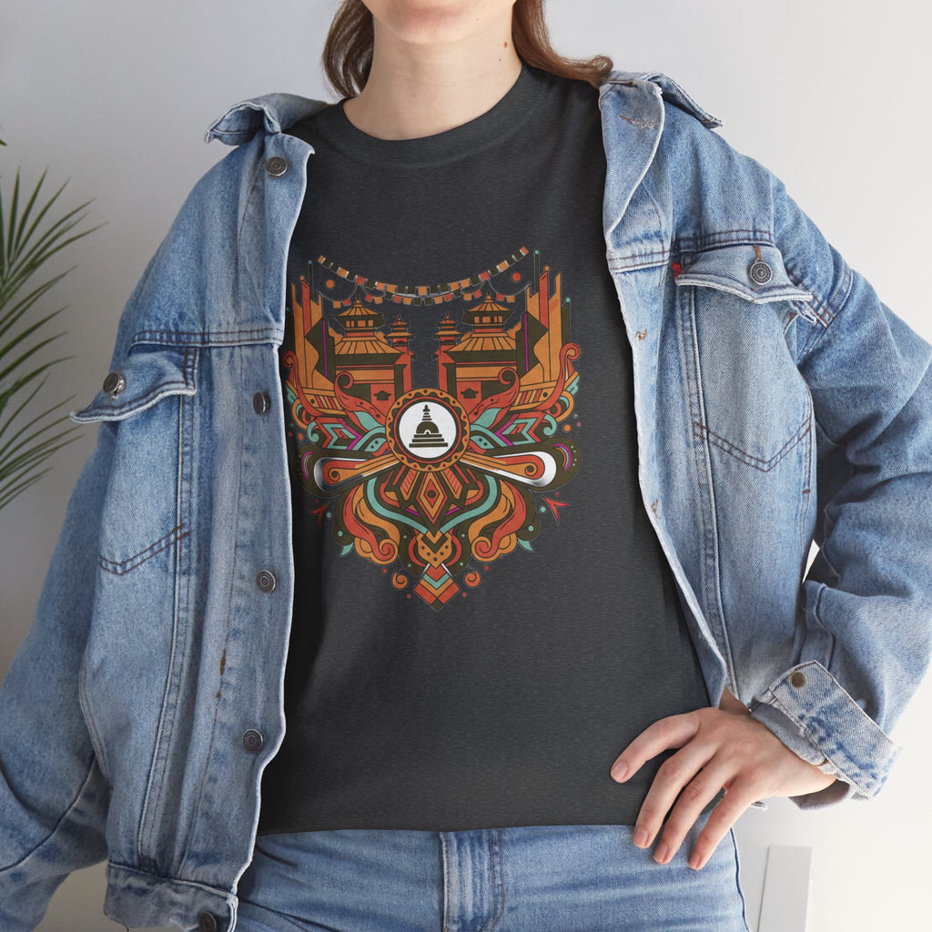 Mandala Cityscape Tee — Boho Urban Art Graphic T-Shirt
