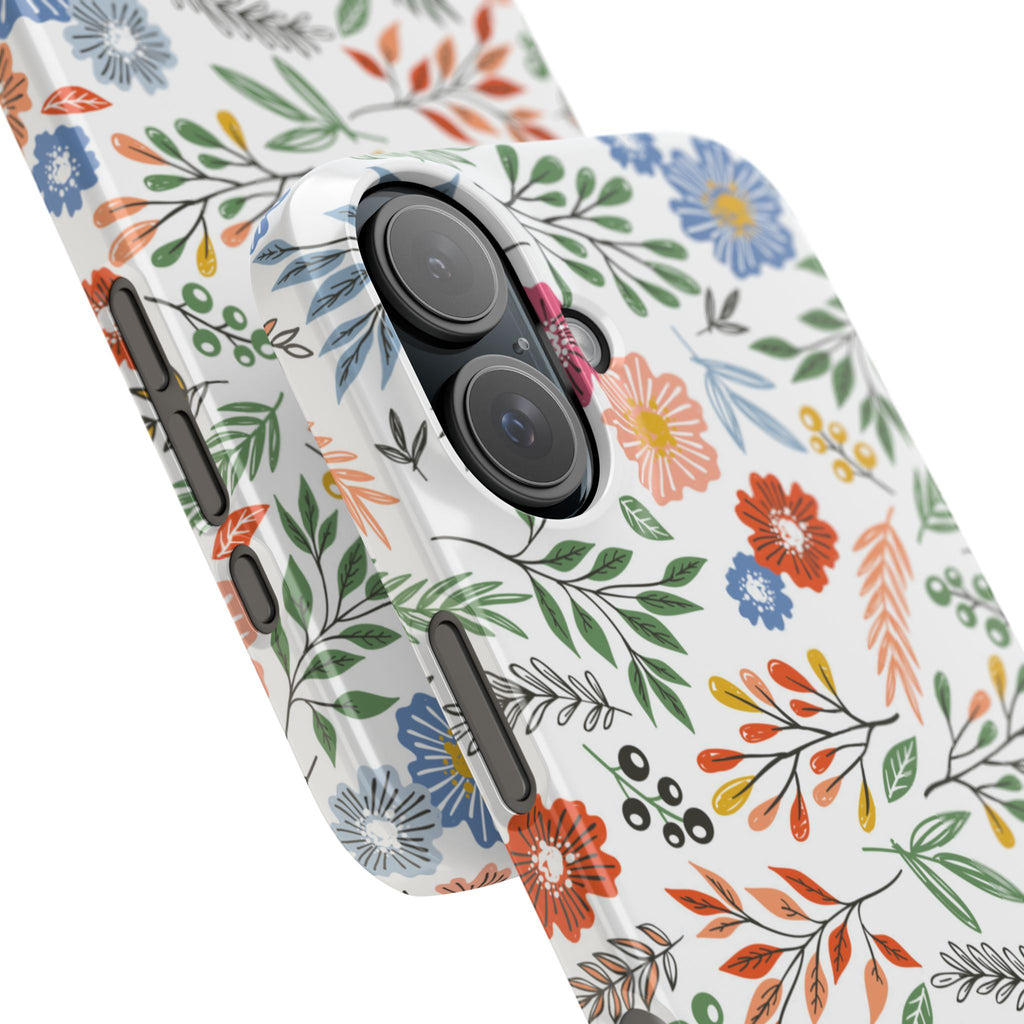 Slim Floral Phone Case — Colorful Hand-Drawn Wildflower Design