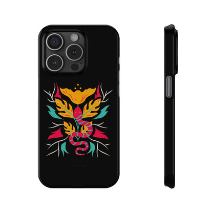 Colorful Floral Snake Slim Phone Case, Trendy Phone Accessories, Unique Gift for Nature Lovers, Modern Phone Cover, Stylish Protection