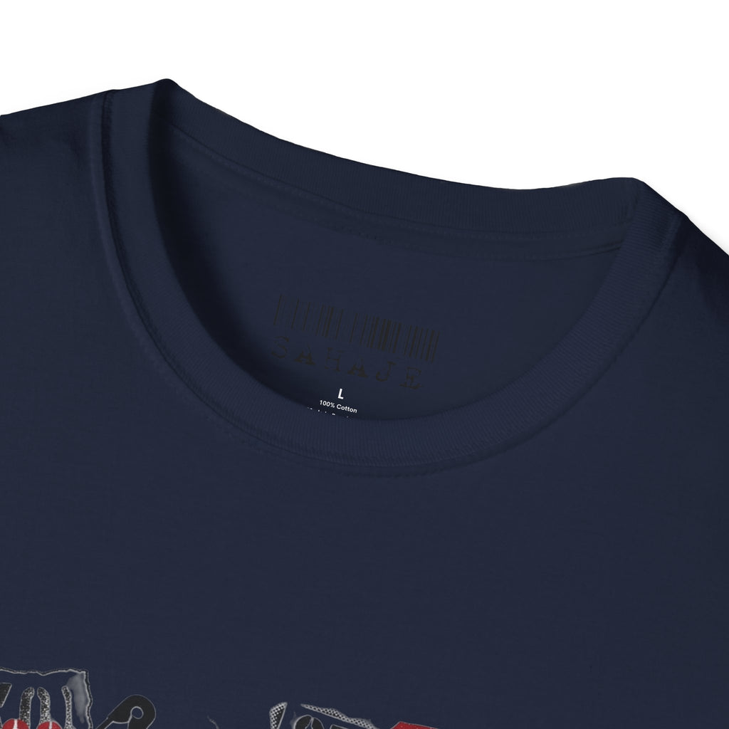 Sahajé Graphic T-Shirt — Bold Streetwear Tee with Red Slash Design