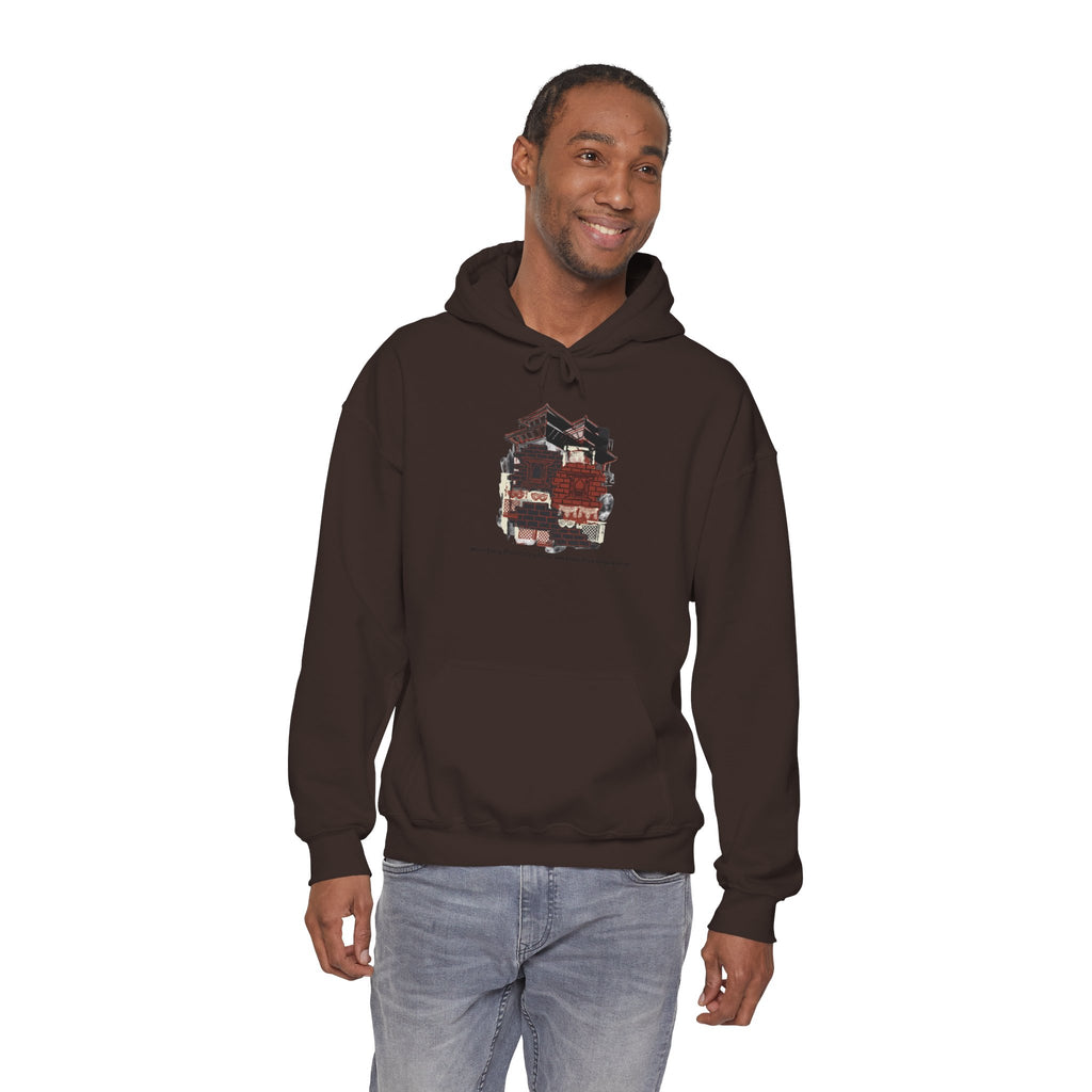 Hoodie — Vintage Urban Industrial Building Graphic Hoodie (Architectural Sketch)