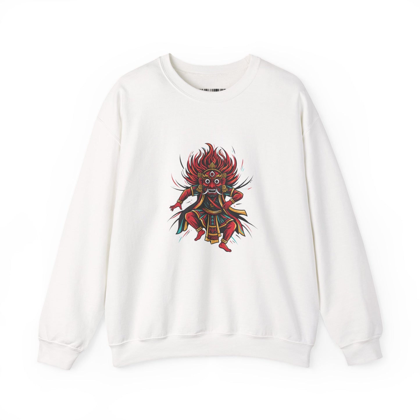 Crewneck Sweatshirt — Red Demon Guardian Graphic