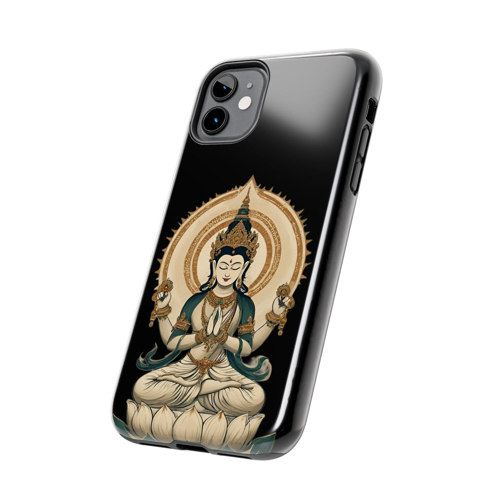 Bodhisattva Lotus Tough Phone Case — Protective Buddhist Meditation Phone Cover