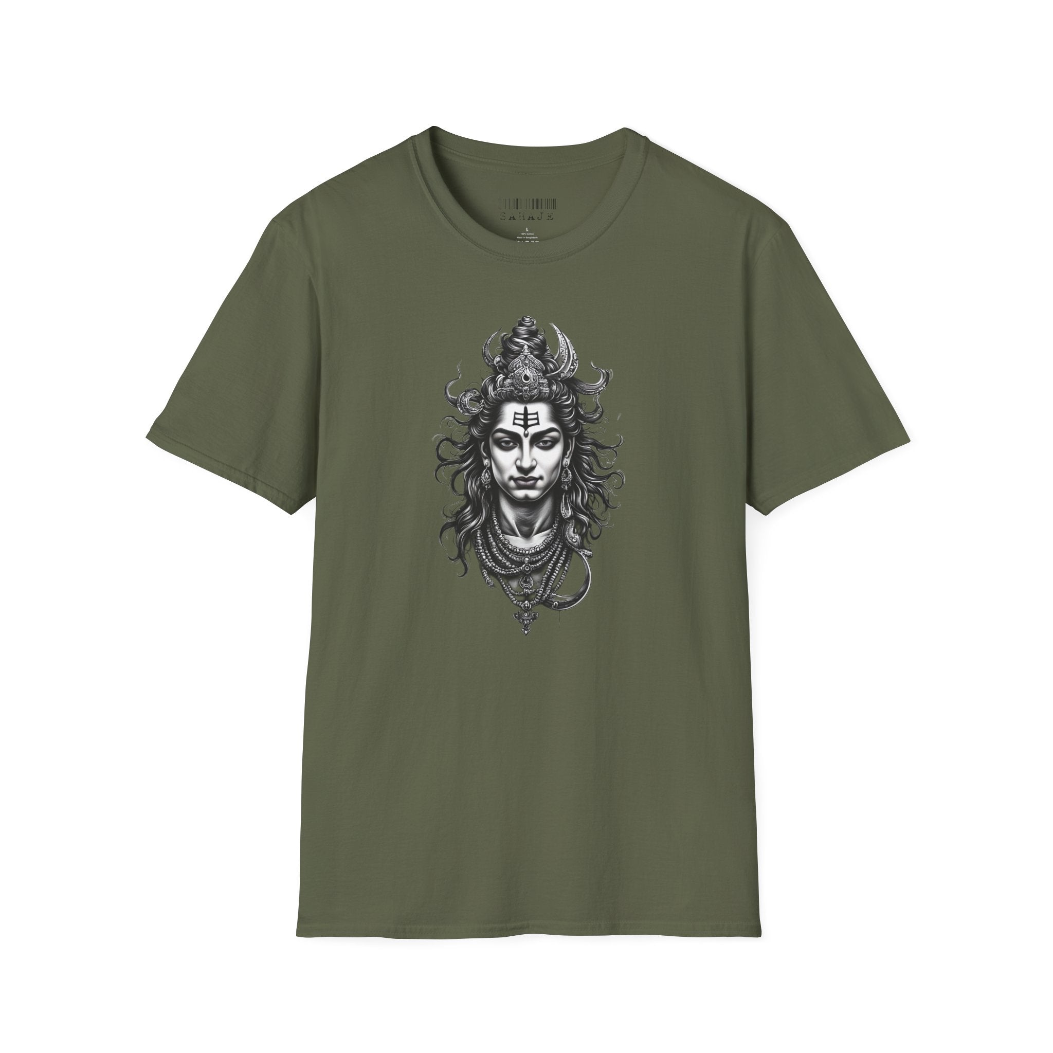 Shiva Portrait T‑Shirt — Hindu Deity Graphic Tee (Meditation, Yoga & Spiritual Wear)