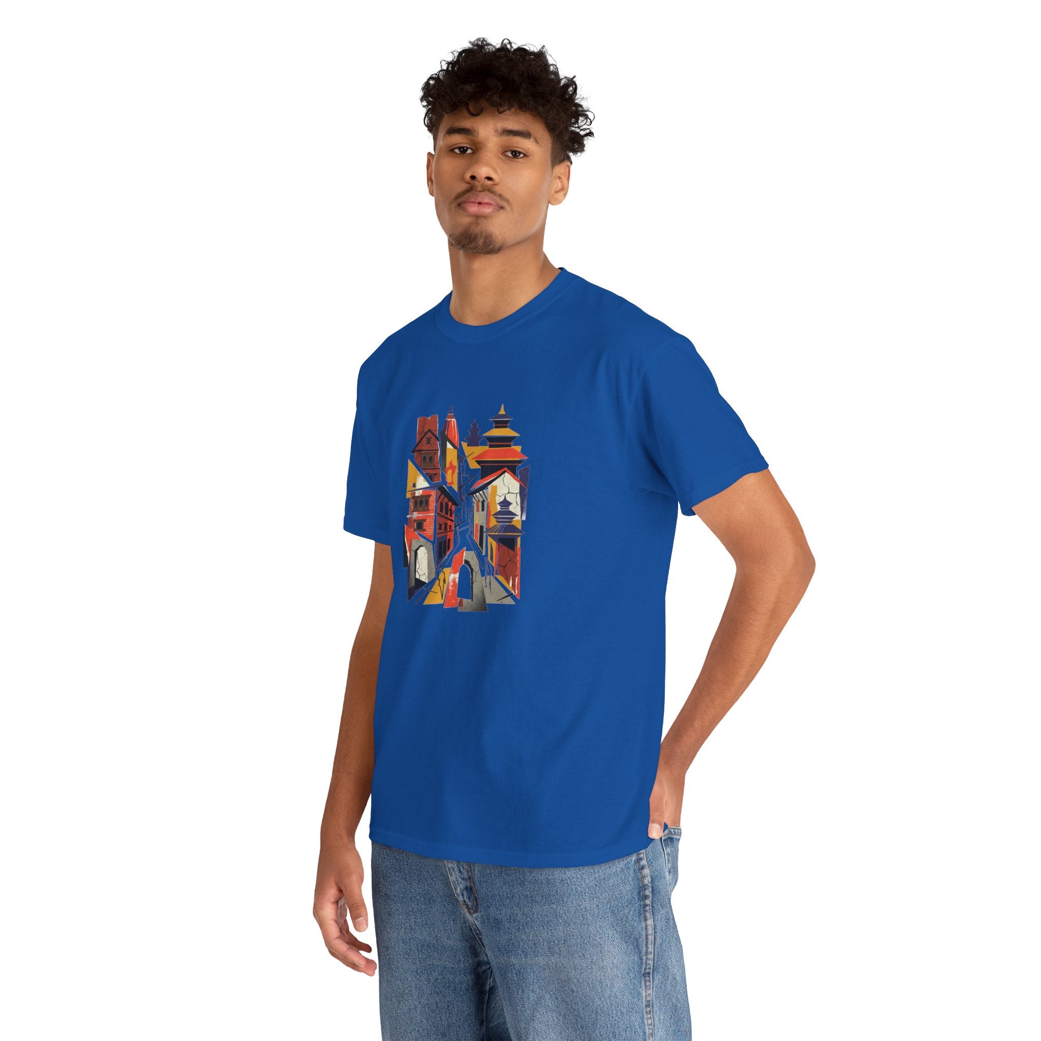 Cityscape Abstract Tee — Colorful Urban Architecture Graphic T‑Shirt