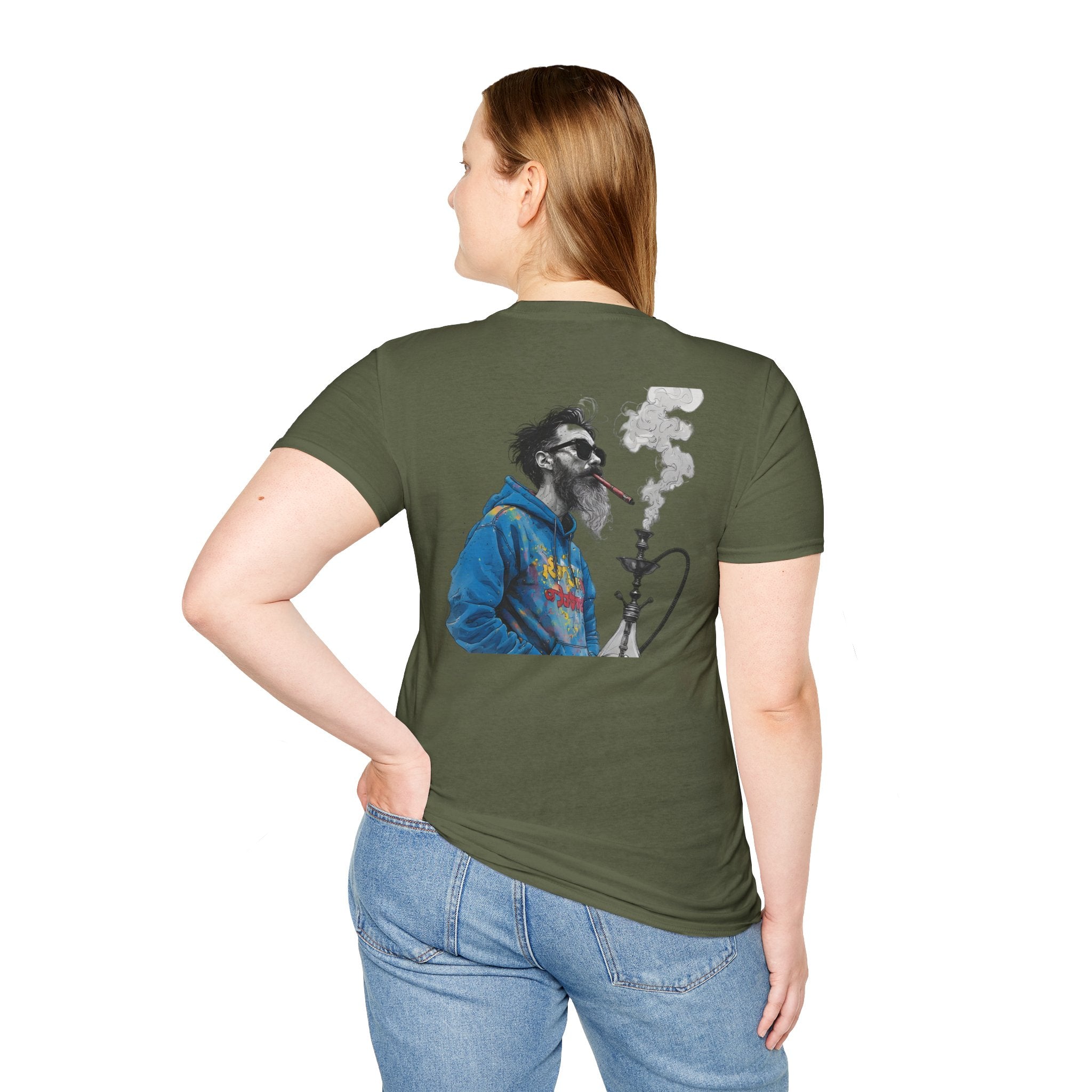 Hookah Beard Graphic T-Shirt — Chill Vape Lounge Vibe