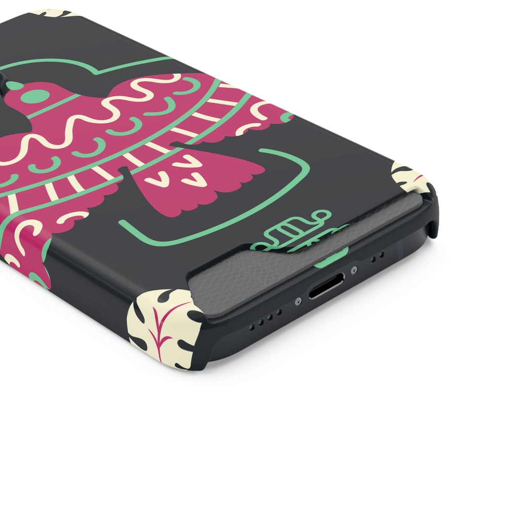 Vibrant Phone Case with Card Holder, Stylish Phone Accessory, Colorful Gift for Her, Boho Phone Cover, Trendy Mobile Case