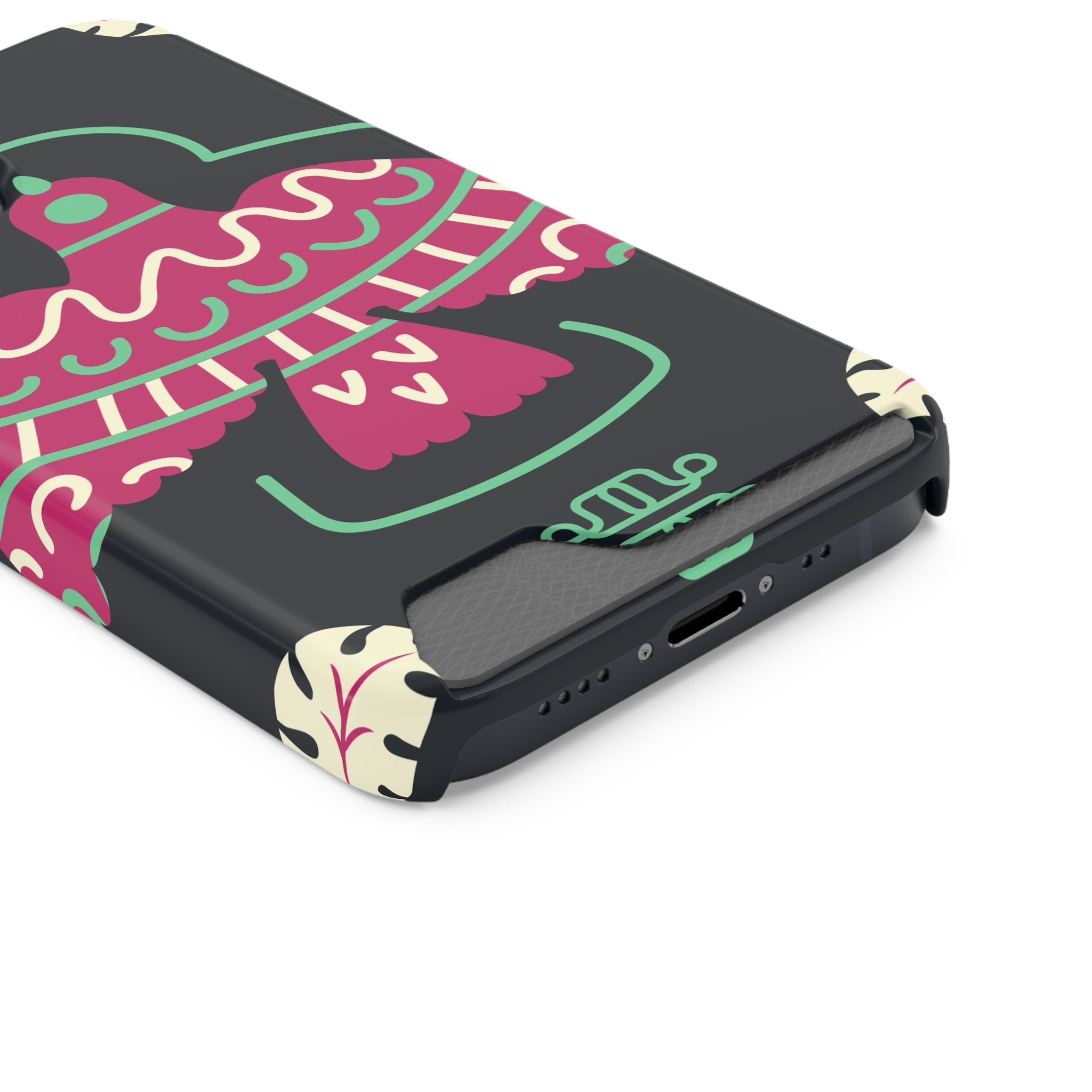 Vibrant Phone Case with Card Holder, Stylish Phone Accessory, Colorful Gift for Her, Boho Phone Cover, Trendy Mobile Case