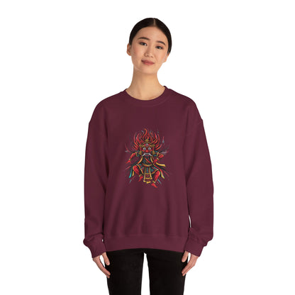 Crewneck Sweatshirt — Red Demon Guardian Graphic