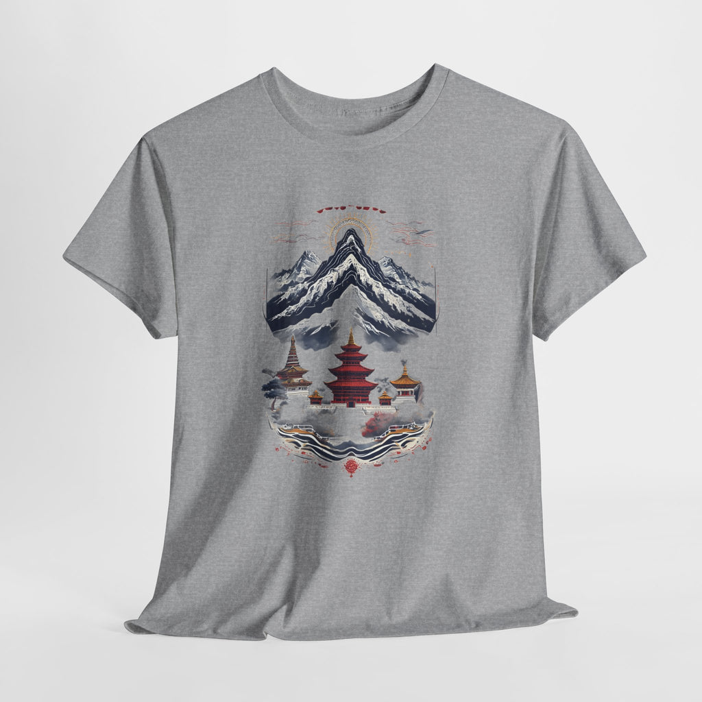Japanese Mountain Pagoda T-Shirt — Zen Temple Landscape Tee