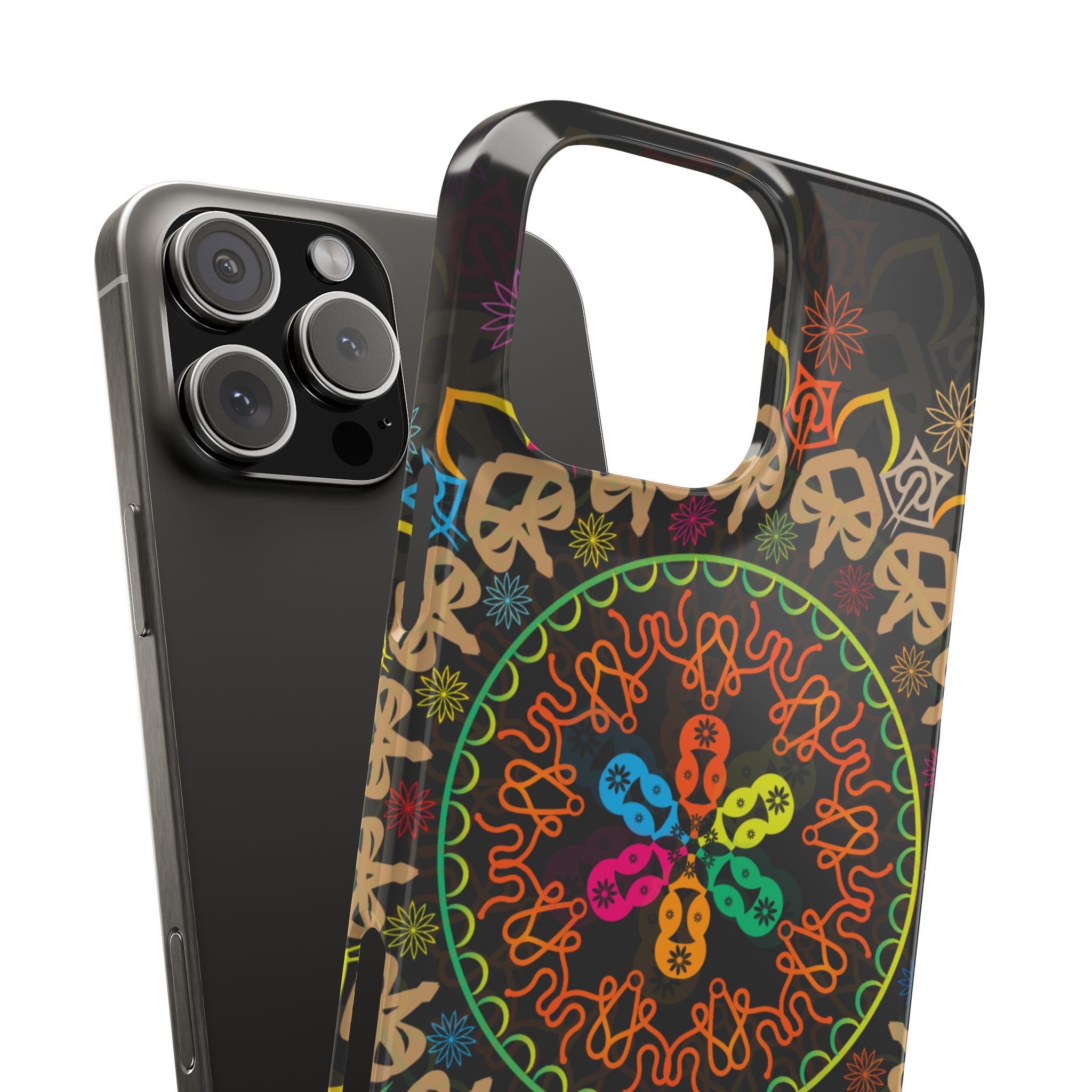 Tropical Mandala Phone Case, Colorful Slim Phone Case, Trendy Phone Cover, Artistic Gift, Eco-Friendly Phone Accessory