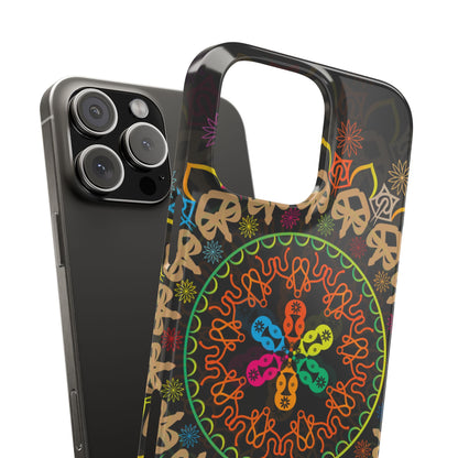 Tropical Mandala Phone Case, Colorful Slim Phone Case, Trendy Phone Cover, Artistic Gift, Eco-Friendly Phone Accessory