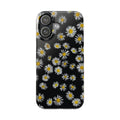 Daisy Pattern Slim Phone Case — Black Background Floral iPhone Case