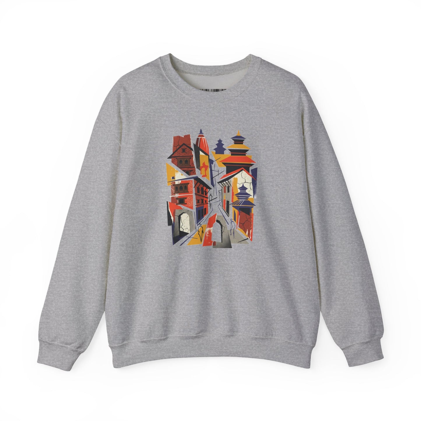 Crewneck Sweatshirt — Abstract Cityscape Graphic (Colorful Architectural Illustration)