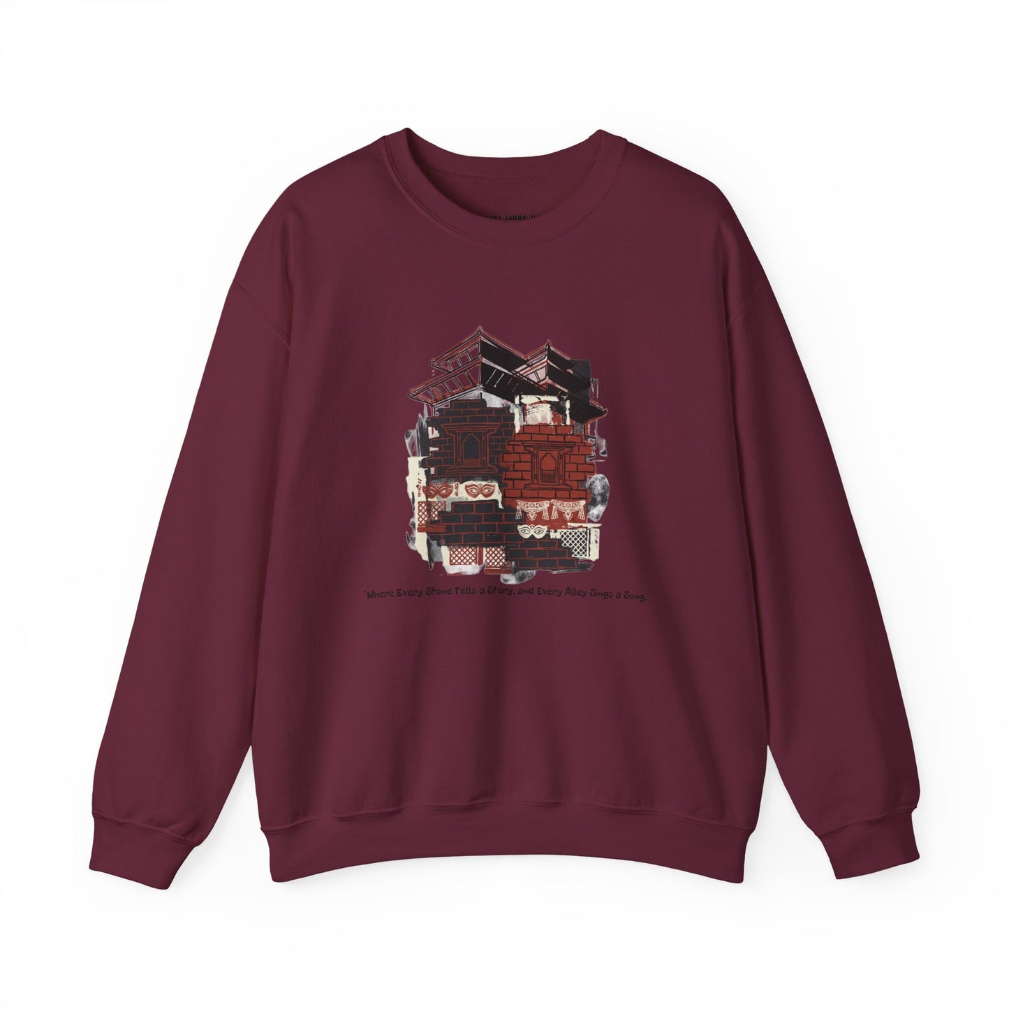 Crewneck Sweatshirt — Vintage Camper Roadtrip Illustration ("Where's Every Place I’ve Been, and Every Place I’m Going")