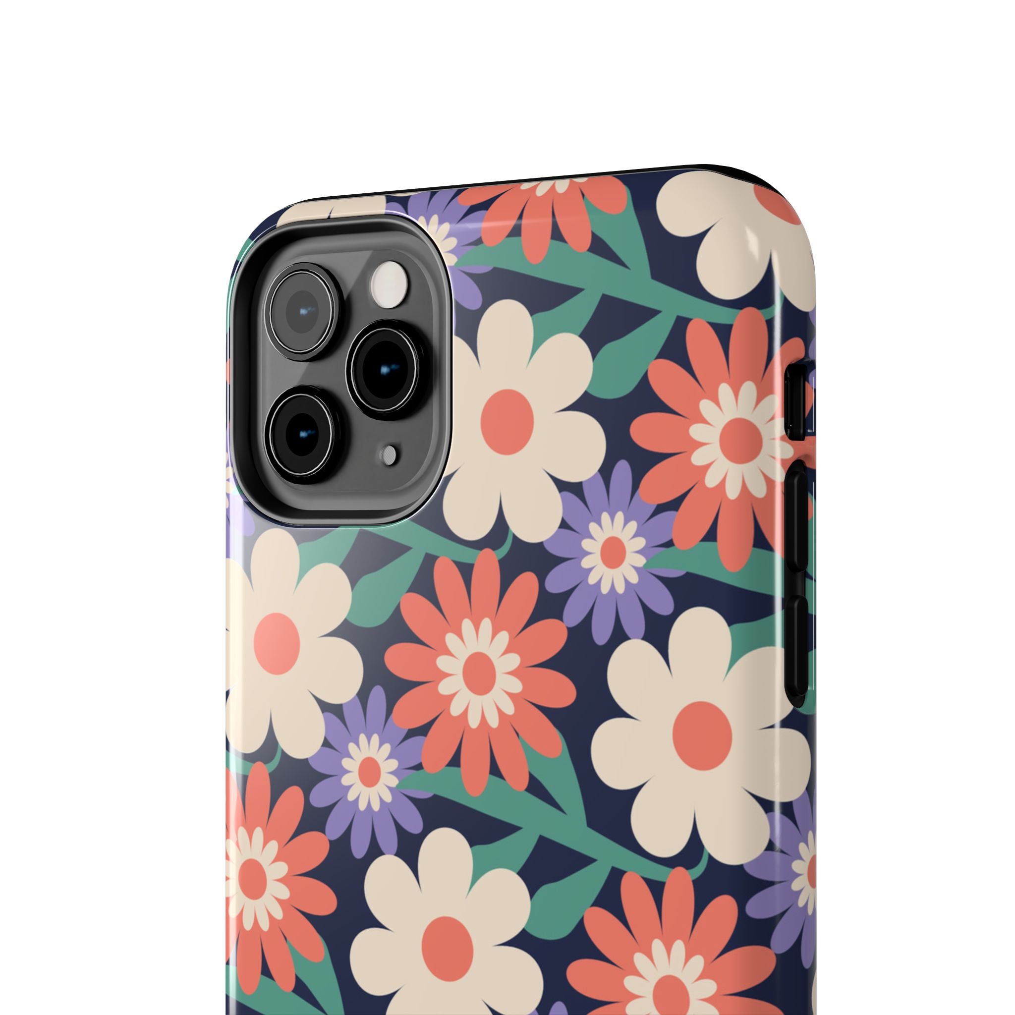 Floral Tough Phone Case — Retro Daisies Protective Phone Cover