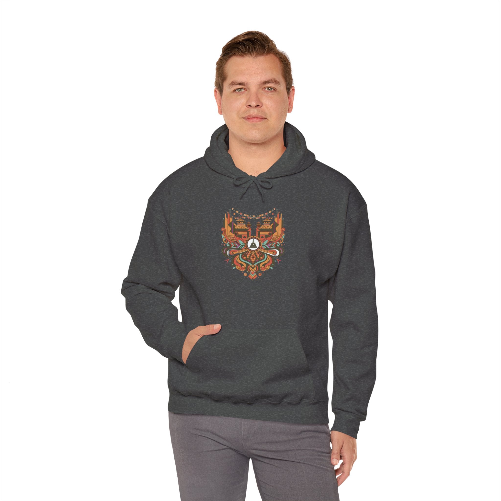 Spiritual Mandala Buddha Hoodie — Colorful Meditation Graphic Sweatshirt