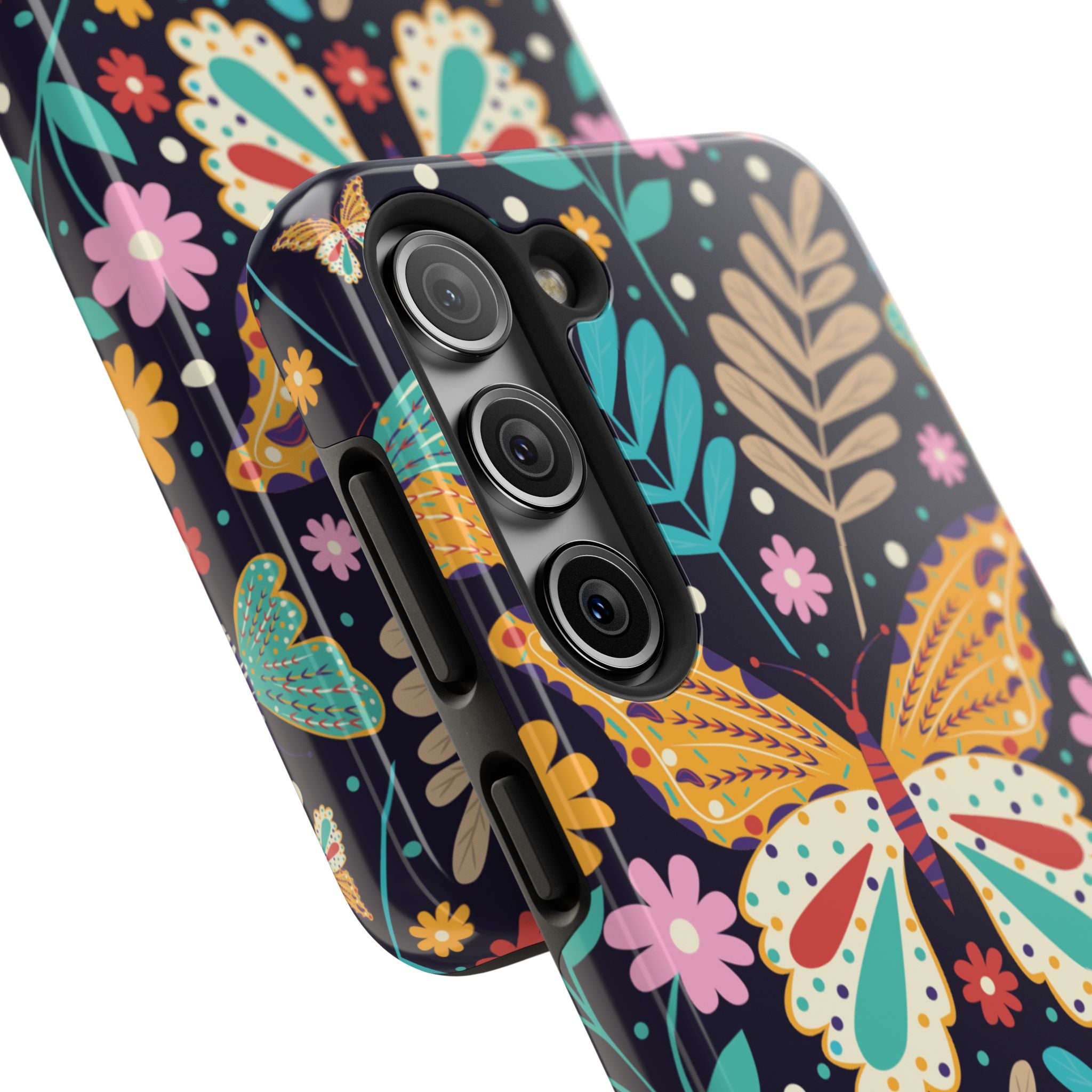 Floral Butterfly Tough Phone Case — Colorful Garden Protective Cover