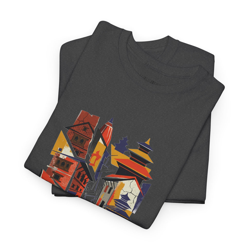 Cityscape Abstract Tee — Colorful Urban Architecture Graphic T‑Shirt