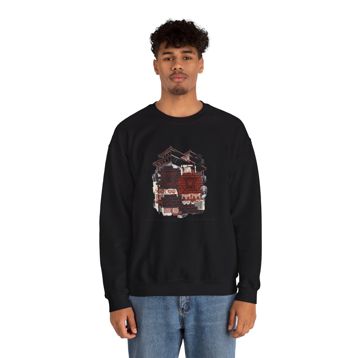 Crewneck Sweatshirt — Vintage Camper Roadtrip Illustration ("Where's Every Place I’ve Been, and Every Place I’m Going")