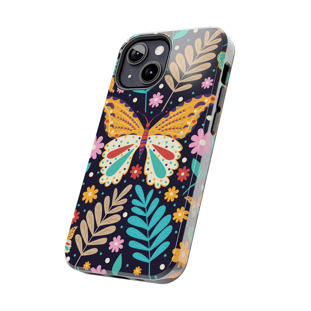 Floral Butterfly Tough Phone Case — Colorful Garden Protective Cover