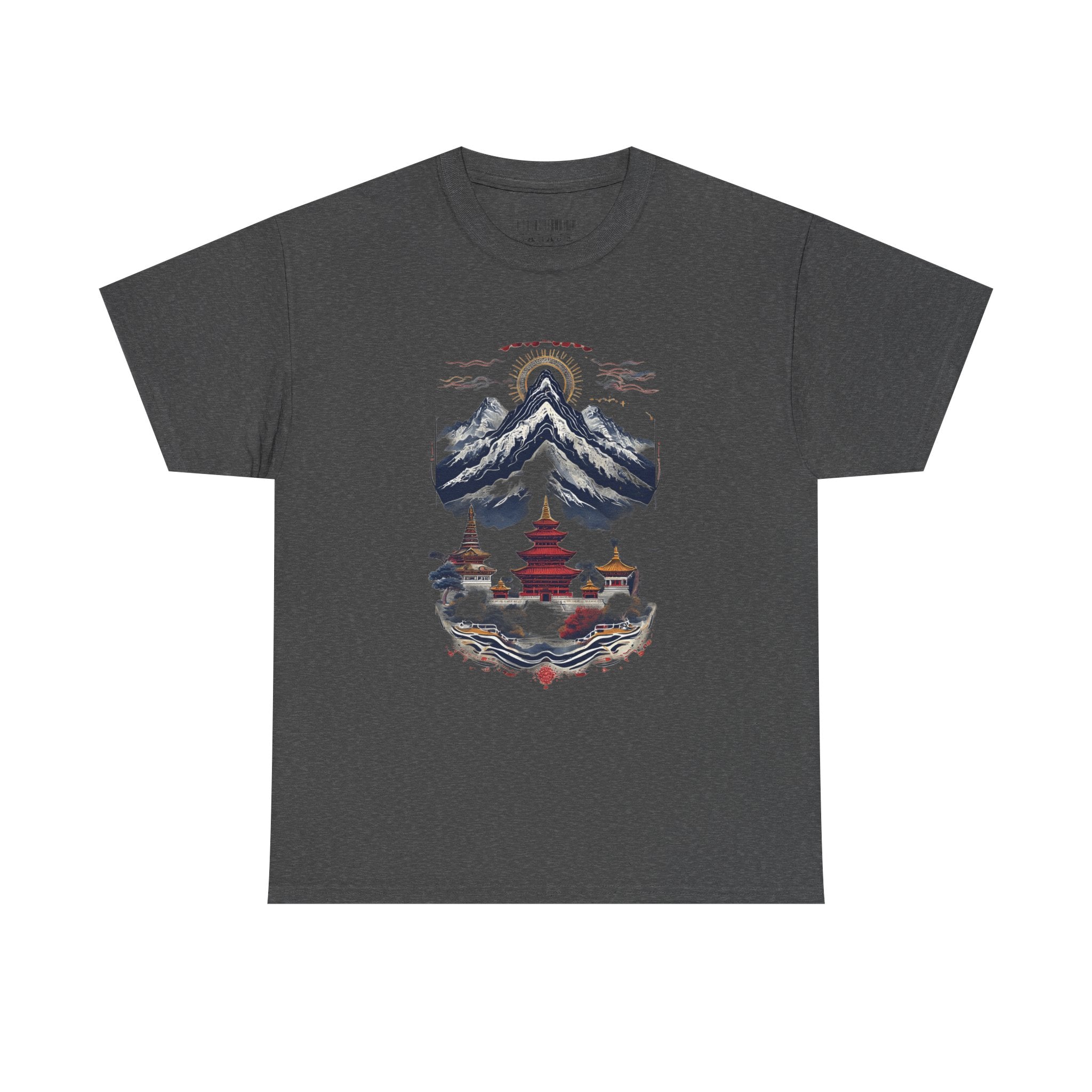 Japanese Mountain Pagoda T-Shirt — Zen Temple Landscape Tee