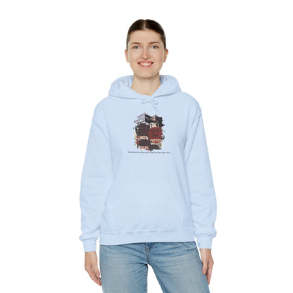 Hoodie — Vintage Urban Industrial Building Graphic Hoodie (Architectural Sketch)