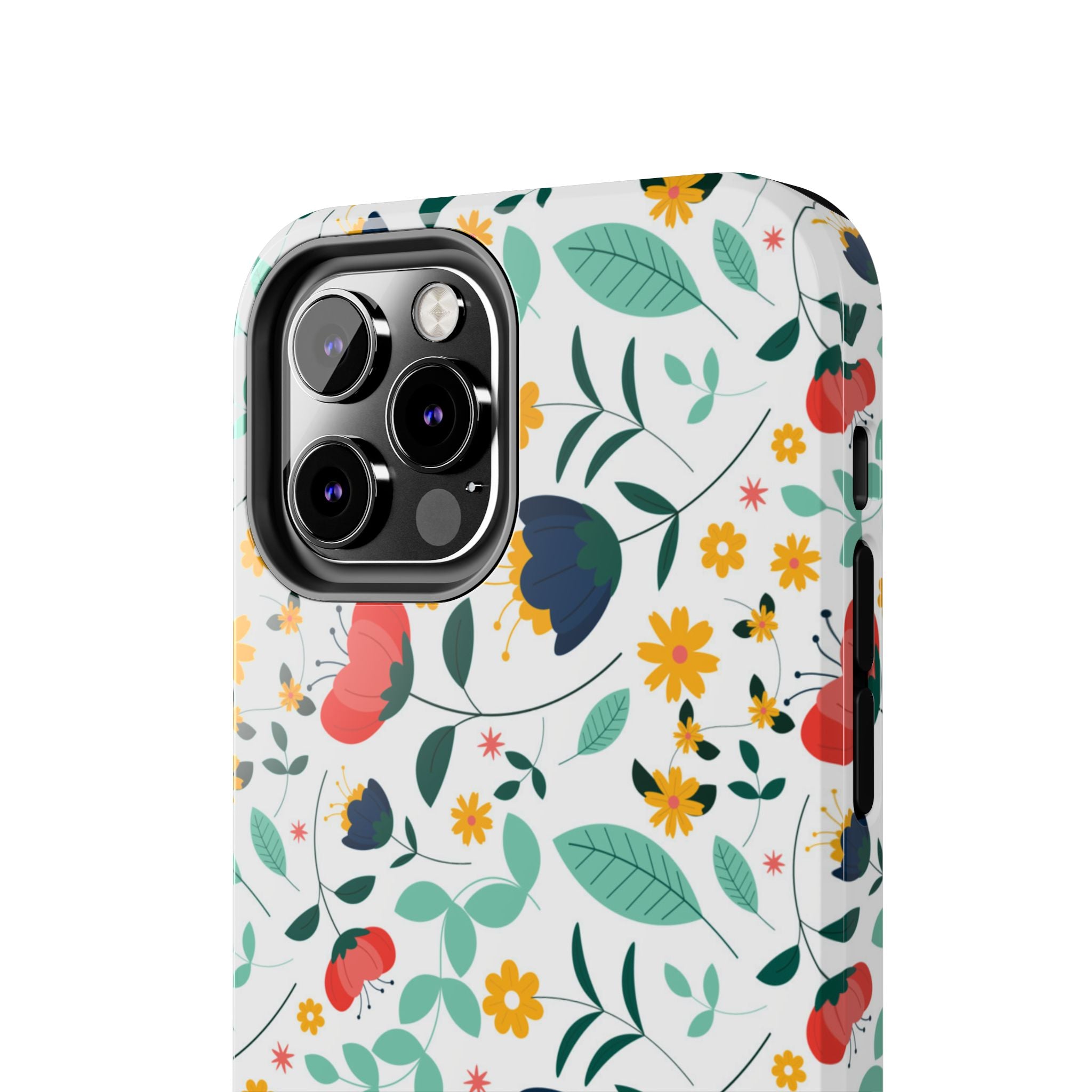 Floral Pattern Tough Phone Case — Colorful Spring Flowers Phone Cover