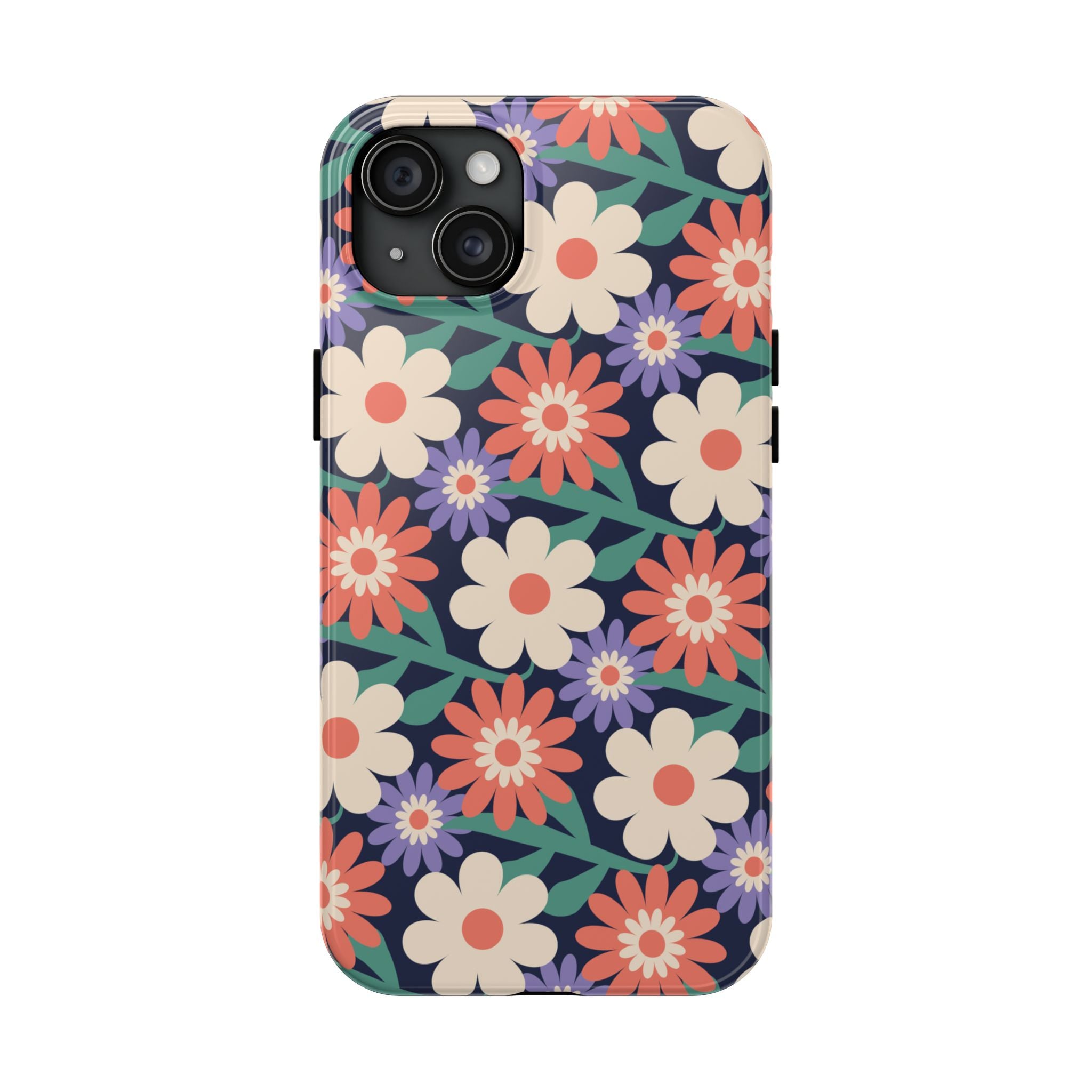 Floral Tough Phone Case — Retro Daisies Protective Phone Cover
