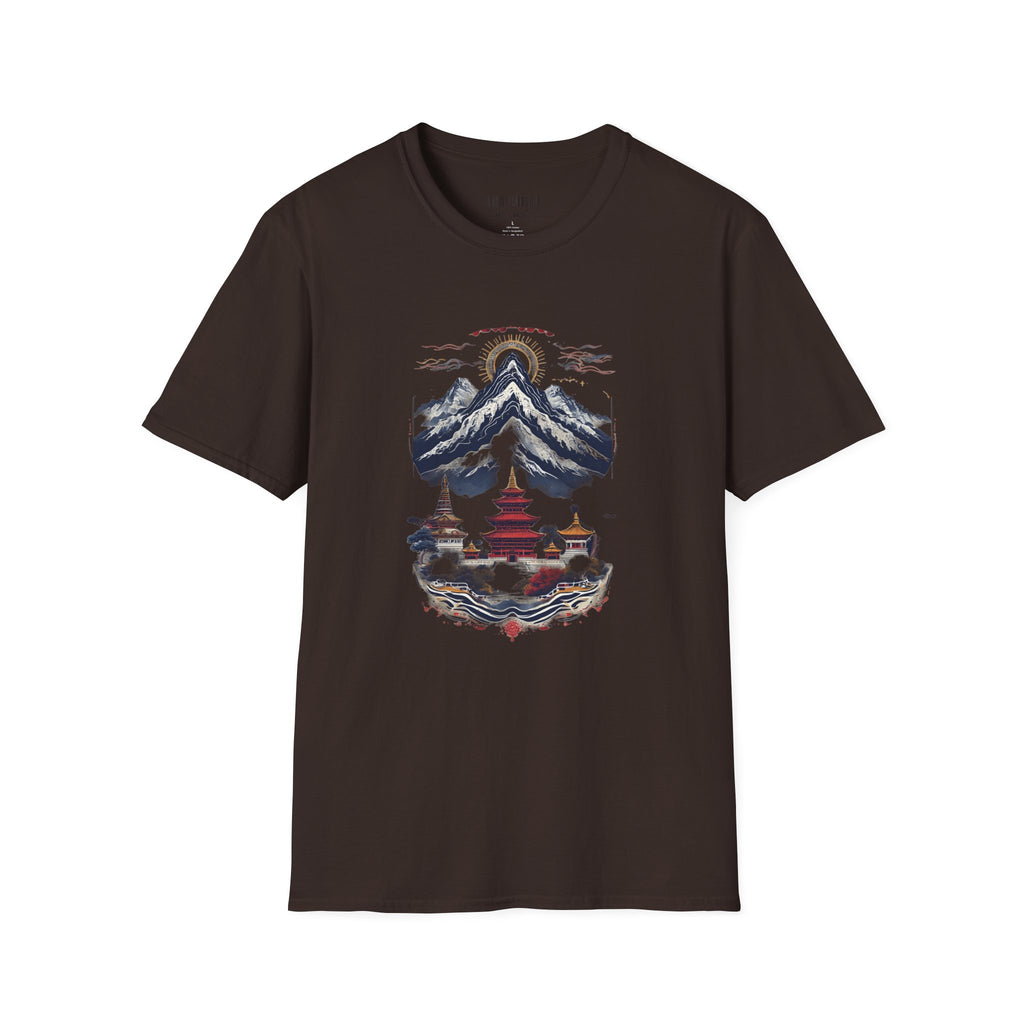 Asian Landscape T-Shirt — Mountain Pagoda Scenic Tee